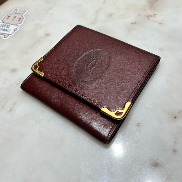 Cartier Wallet Purse Coin Purse Mastline Red leather Woman Authentic EUC - Picture 10 of 13